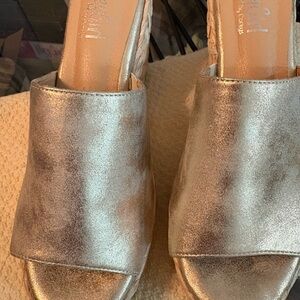 New Corkys Shimmering Silver Mules